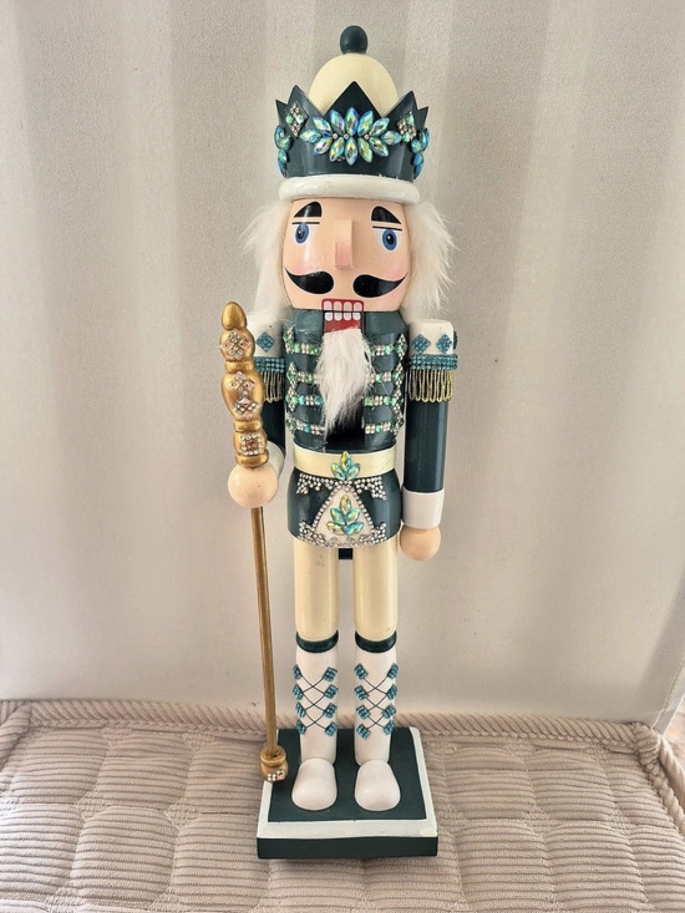 Nutcracker Holiday Decor Teal & White